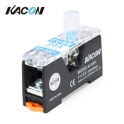 KACON Glass Tube Fuse Holder, 20A, DC, 1-Pole (Pack of 6) KF-20D1
