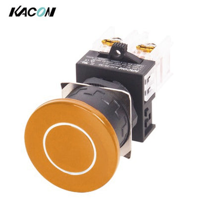KACON Push Button Switch, Non-Illuminated, Ø25mm, Mushroom Head, Yellow K25-21Y-N40