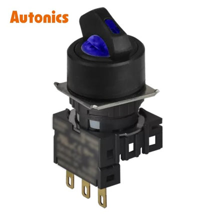 AUTONICS Selector Switch, Non-Illuminated, Ø16mm, Round, 2-Position, Momentary, 1C, Blue S16SR-S1BC
