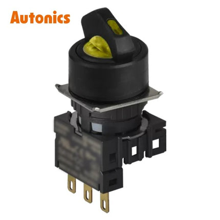 AUTONICS Selector Switch, Non-Illuminated, Ø16mm, Round, 2-Position, Momentary, 1C, Yellow S16SR-S1YC