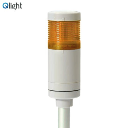 QLIGHT Signal Tower Light, Steady/Flashing Type, 50mm, 1-Tier, DC12V, Yellow QTG50LF-1-12-A