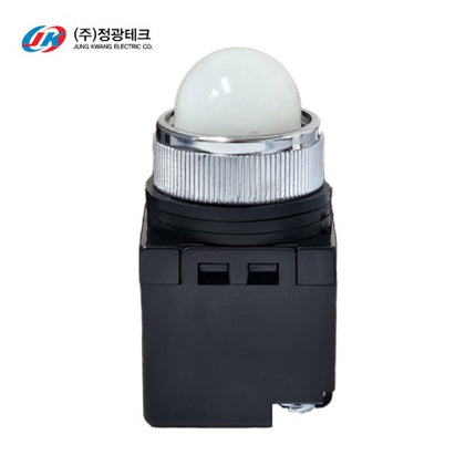 JUNGKWANGTECH Pilot Lamp, Round, Ø25, LED, AC/DC24V, White Unlit / Yellow Lit (Pack of 10) JK-10-25-24-L-W