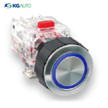 KG AUTO Push Button Switch, Illuminated, Ø22mm, Blue, Momentary, 1a1b, DC 12V/24V KMX-QMD21A