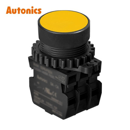 AUTONICS Push Button Switch, Non-Illuminated, Momentary, Ø30mm, Yellow, 3a S3PR-P1Y3AM