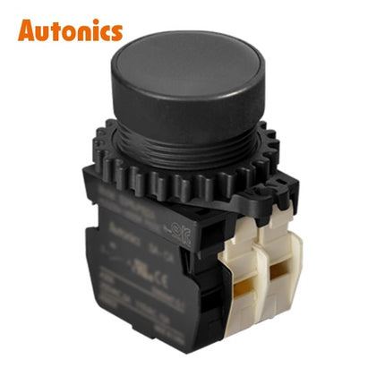 AUTONICS Push Button Switch, Non-Illuminated, Momentary, Ø30mm, Black, 1a2b S3PR-P1KA2BM