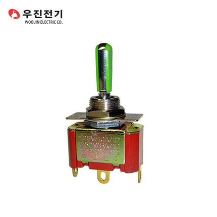 WOOJIN Toggle Switch, Maintained, Green Handle (Pack of 10) WJT-3310SFG
