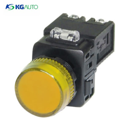 KG AUTO Pilot Lamp, Ø22, Plastic, Projecting, Yellow, D3 KGP-ND3Y
