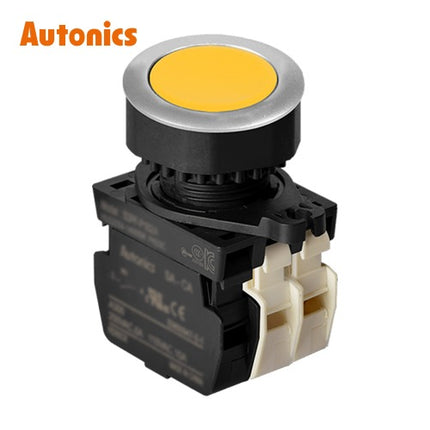 AUTONICS Push Button Switch, Non-Illuminated, Ø30mm, Yellow, 1a2b S3PF-P1YA2B