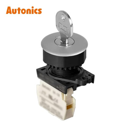 AUTONICS Key Selector Switch, Ø30mm, 2-Position, Spring Return, B1 S3KF-1ESB