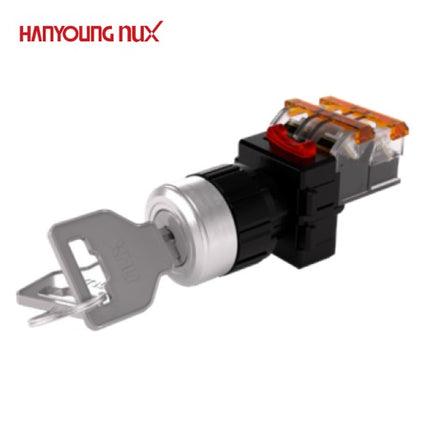 HANYOUNG Key Selector Switch, 2-Position, Ø25, Maintained MRK-N2A1R 1a1b