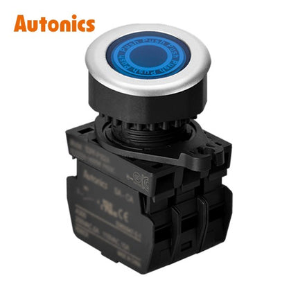 AUTONICS Push Button Switch, LED Illuminated, Ø30, Blue, A2 LED DC S3PF-P3B2ADM