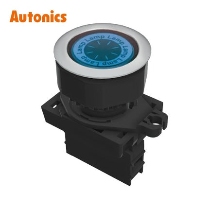 AUTONICS Pilot Lamp, LED, Round, Flush Mount, Ø30, Blue, AC L3RF-L3BLM