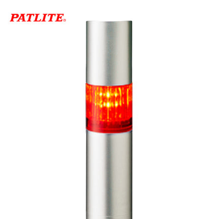 PATLITE Signal Tower Light, LED, Buzzer, Ø40mm, 1-Tier, Silver Body, Red, DC24V LR4-102WJBU-R