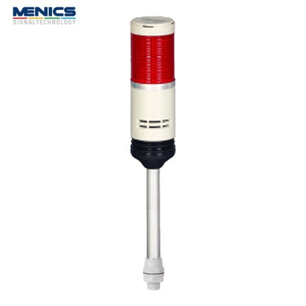 MENICS Signal Tower Light, Bulb Type, Ø56mm, Steady/Flashing with Buzzer, 1-Tier, AC/DC 12V PRMZ-101-R