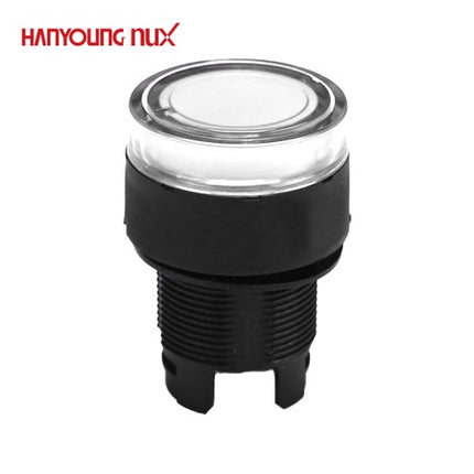 HANYOUNG Push Button Switch, Illuminated, Ø22/Ø25 Compatible, White, ARX-GW (Upper Part Only), Lower Contact Block Sold Separately