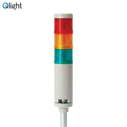 QLIGHT Signal Tower Light, Steady/Buzzer Type, 50mm, 3-Tier, AC110-220V QTG50L-BZ-3-110/220-RAG