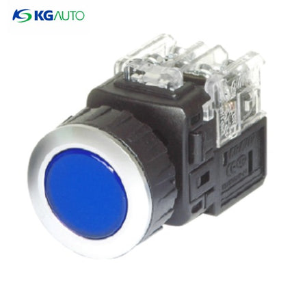 KG AUTO Push Button Switch, Illuminated, Ø30mm, Blue, Momentary, KGX-LMV21A, AC 110V/220V 1a1b