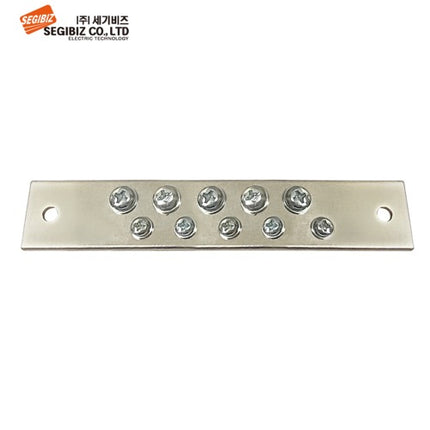 SEGIBIZ Grounding Busbar Terminal Block (Ground Bar), 2-Row, 10P (Pack of 10) SG-EB3-10P