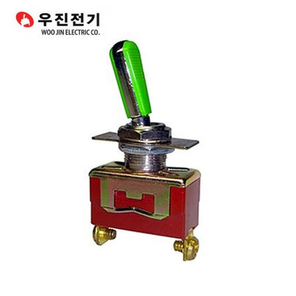 WOOJIN Toggle Switch, Maintained, Green Handle WJT-2210CFG