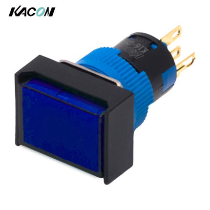 KACON Push Button Switch, Illuminated, Ø16mm, Blue, DC24V, 2C Contact K16-292B