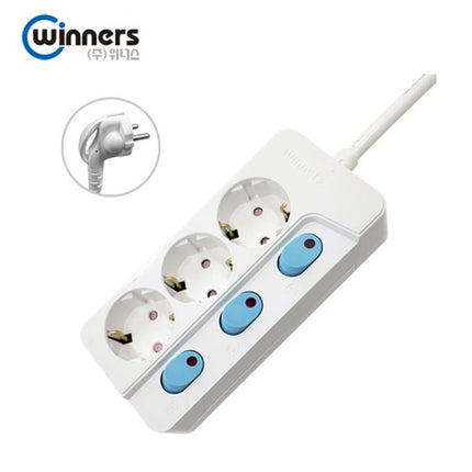 WINNERS Power Strip (Multi-Tap Cord), 3-Outlet, 5 m WMI1-B10388V