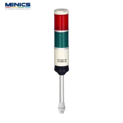 MENICS Signal Tower Light, Bulb Type, Ø56mm, Steady with Buzzer, 2-Tier, AC220V PRMB-220-RG