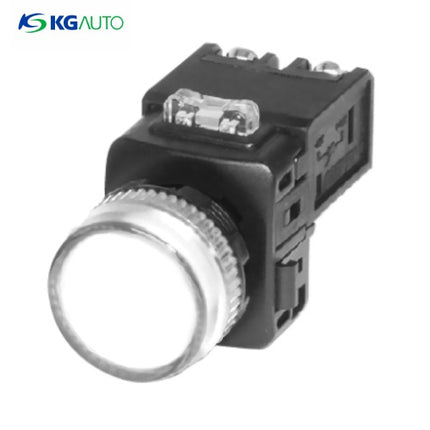 KG AUTO Pilot Lamp, Ø22, Plastic, Projecting, White, 110V/220V AC KGP-NV2W