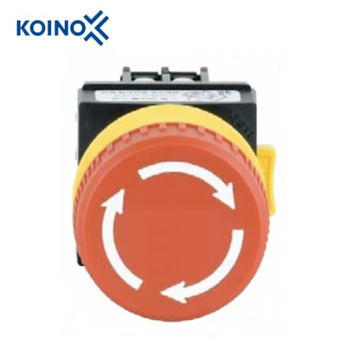 KOINO Emergency Stop Switch, Illuminated, Ø22, DC24V, 1a3b KSEB-2243C13