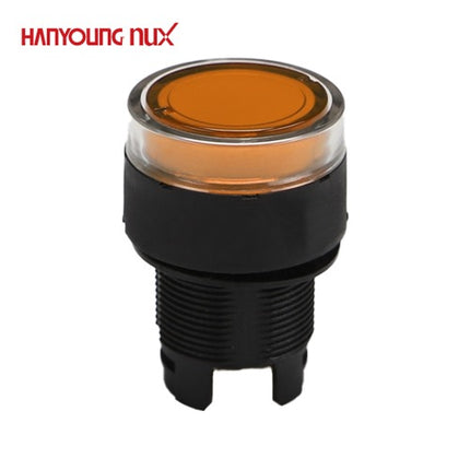 HANYOUNG Push Button Switch, Illuminated, Ø22/Ø25 Compatible, Yellow, ARX-GY (Upper Part Only), Lower Contact Block Sold Separately