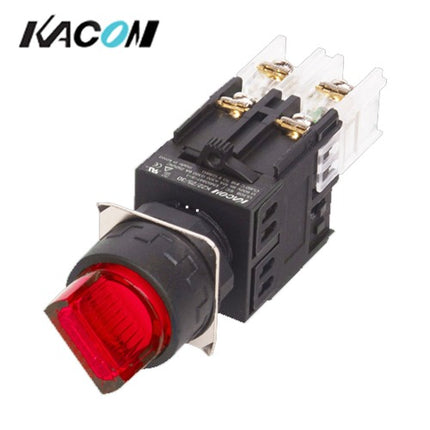 KACON Selector Switch, 2-Position, Ø25mm, Red, Momentary, DC24V K25-44R-S2R