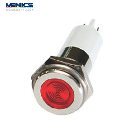 MENICS LED Indicator Light, Ø10mm, High-Brightness, Flat Type, AC220V, Red (Pack of 40) H10F-20R