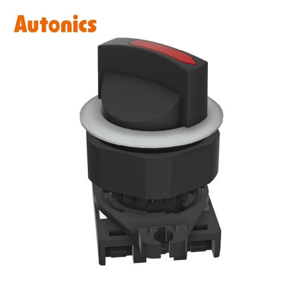 AUTONICS Selector Switch, Non-Illuminated, Ø30, Short Lever, 3-Position, Return from Both Sides, Head Only, Red S3SF-S5R