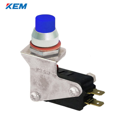 KEM Push Button Switch, Non-Illuminated, Ø12mm, Projecting, Blue, KP-12B, AC250V 8A 1a1b