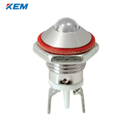 KEM KEM LED Indicator Light, Ø8, Standard-Brightness, DC3V, White Housing, Red Illumination (Pack of 100) KLH-08D03W