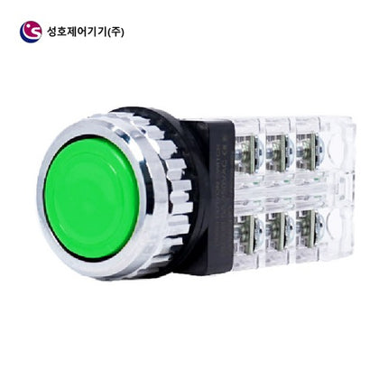SUNGHO Push Button Switch, Non-Illuminated, Ø30, Green, 3a3b SHPR-30B-3G