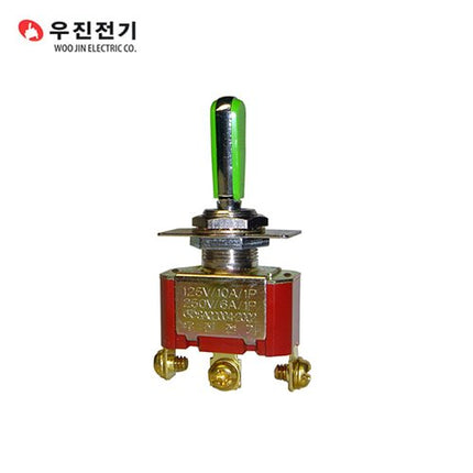 WOOJIN Toggle Switch, Maintained, Green Handle WJT-3310CFG