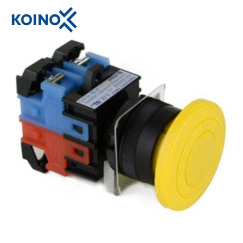 KOINO Emergency Stop Switch, Ø22, Yellow, KH-2201EB-11Y 1a1b