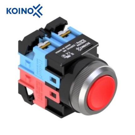 KOINO Push Button Switch, Non-Illuminated, Ø30mm, Red, 1a1b Contact KPB30M-11R