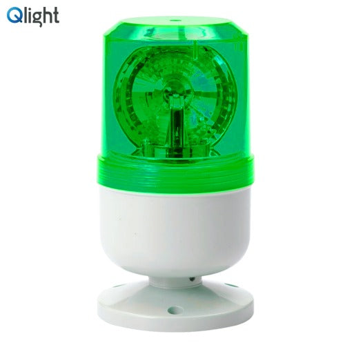 QLIGHT Rotating Warning Light, 80mm, LED, Green, AC220V S80LRK-220-G