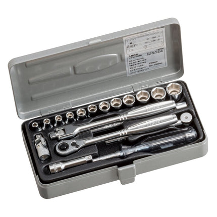 TONE 1/4" Drive 6-Point Socket Wrench Set (1800M)