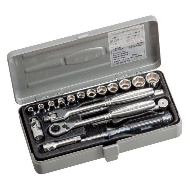 TONE 1/4" Drive 6-Point Socket Wrench Set (1800M)