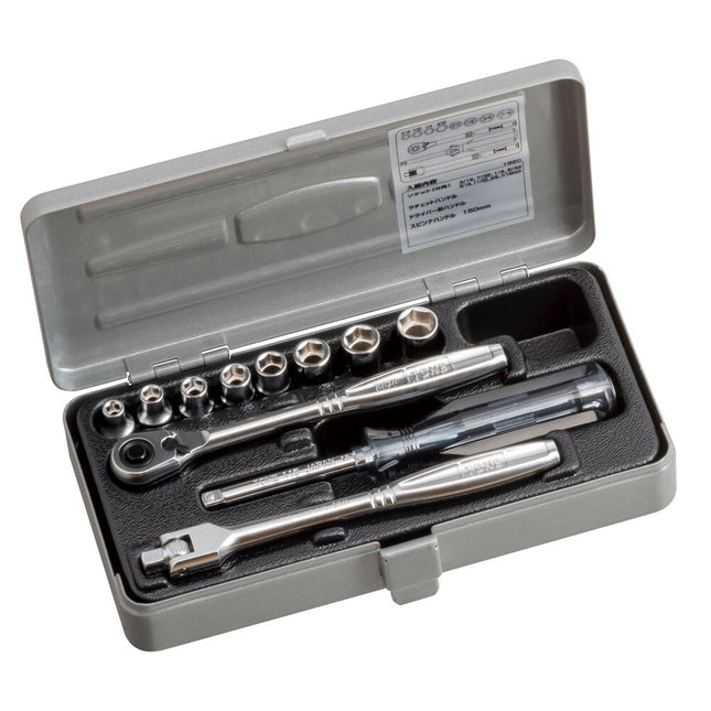 TONE 1/4" Drive 6-Point Socket Wrench Set 1850