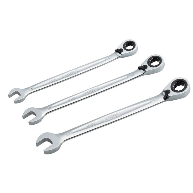 TONE Reversible Ratcheting Box Wrench Set RMR300