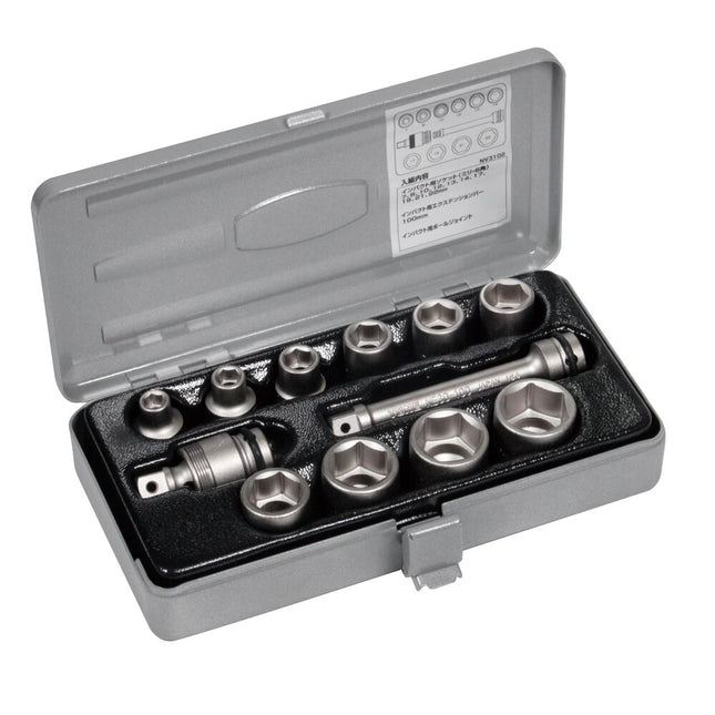 TONE Impact Socket Set (with Metal Tray) NV3102