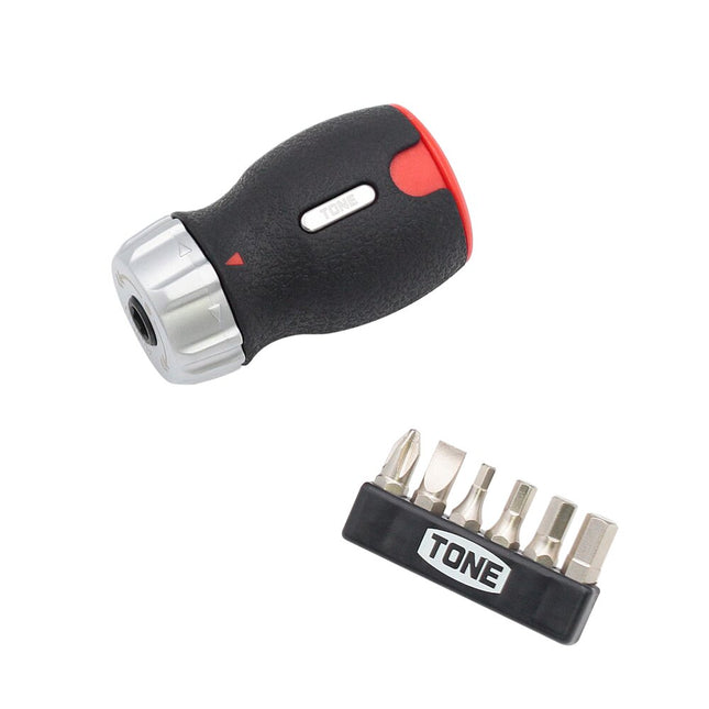 TONE Ratchet Stubby Screwdriver Set with Magazine RSDM6S