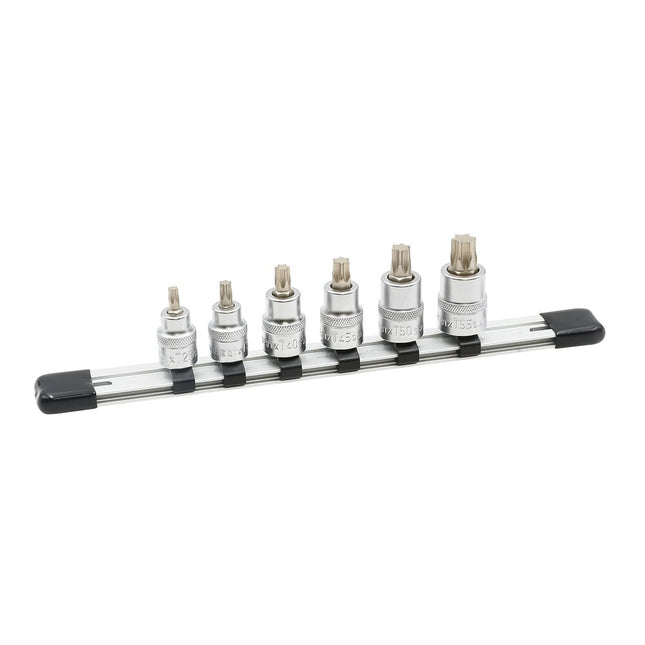 TONE Short Torx Socket Set (Heavy-Duty Type, with Holder), HTX3
