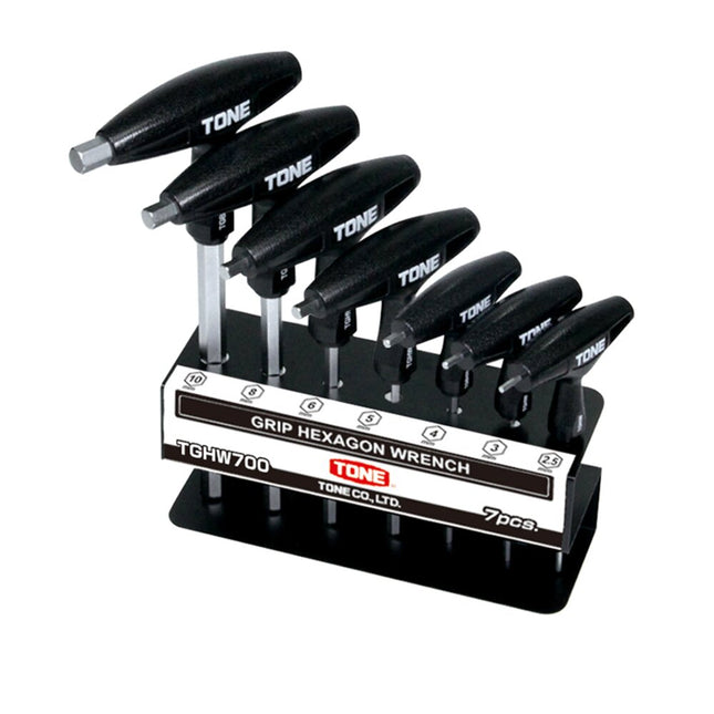 TONE T-Type Plastic Handle Hard Chrome Wrench Set TGHW700