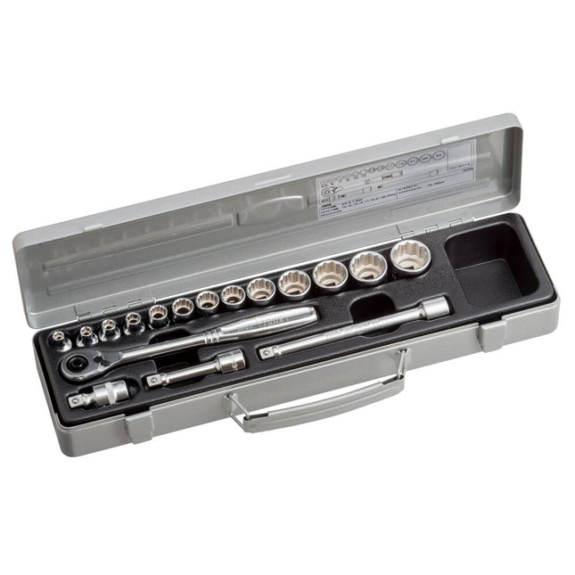 TONE 3/8" Drive 6-Point+12-Point Socket Wrench Set 1570M