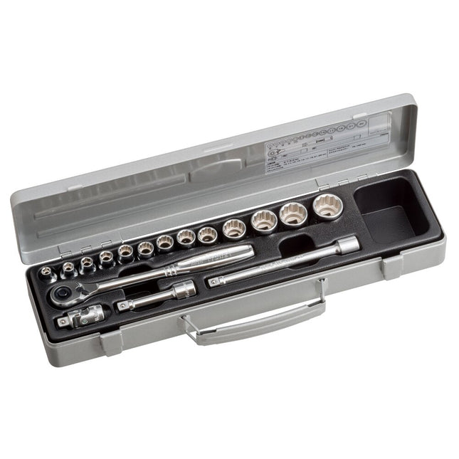 TONE 3/8" Drive 6-Point+12-Point Socket Wrench Set 1560M
