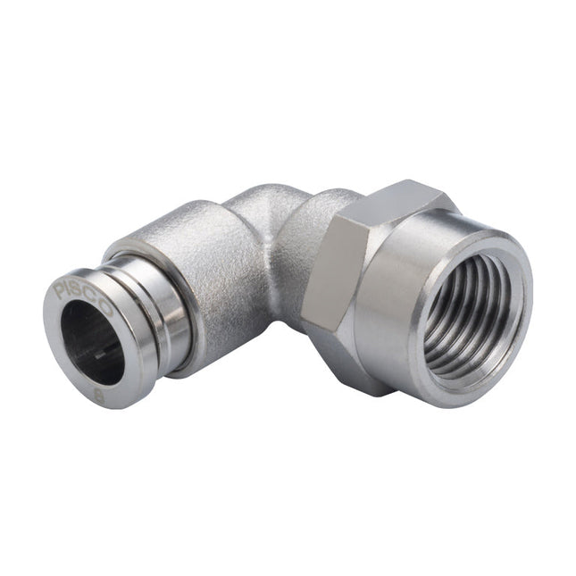PISCO Tube Fitting Brass Female Elbow with Cover Type (Seal Rubber FKM), KLF